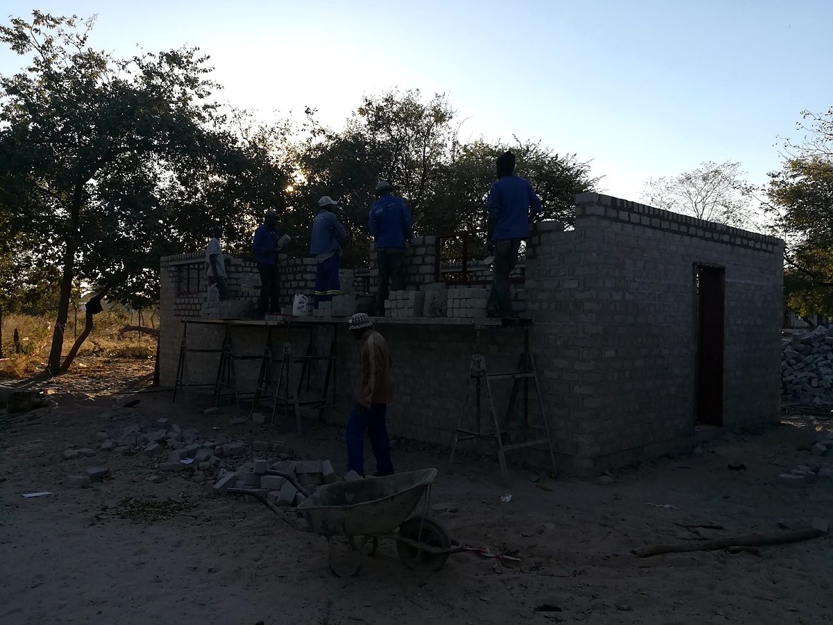 Crew building walls of a house in Oshakati North